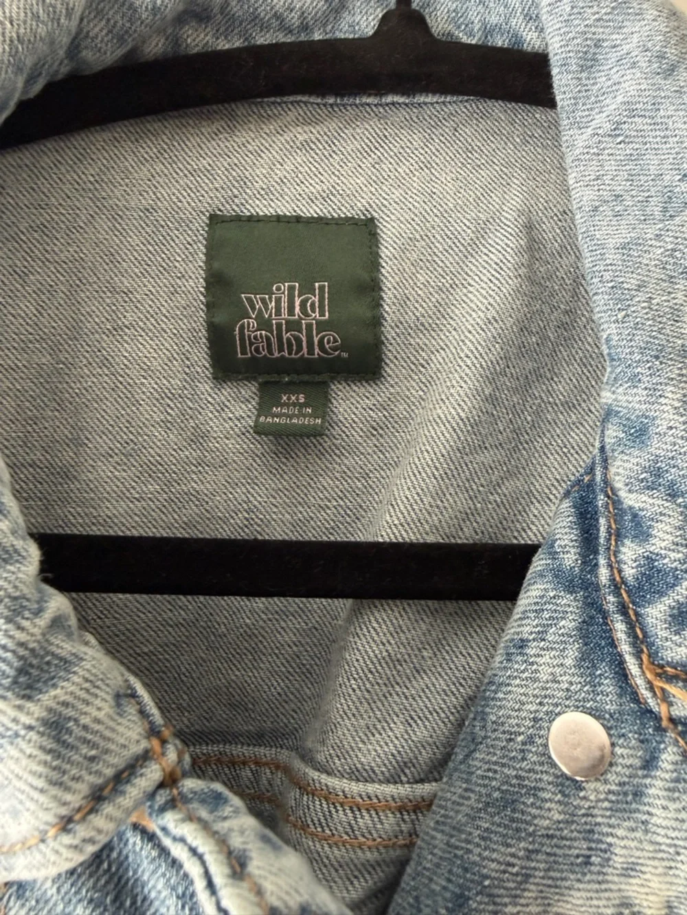 wild fable Light Wash Blue Cropped Denim Jacket - SZ XXS - Picture 3 of 10